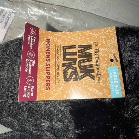 The Original MUK LUKS Cozy Slip On Women's Slippers Size large 9-10 Black new - Picture 5 of 7